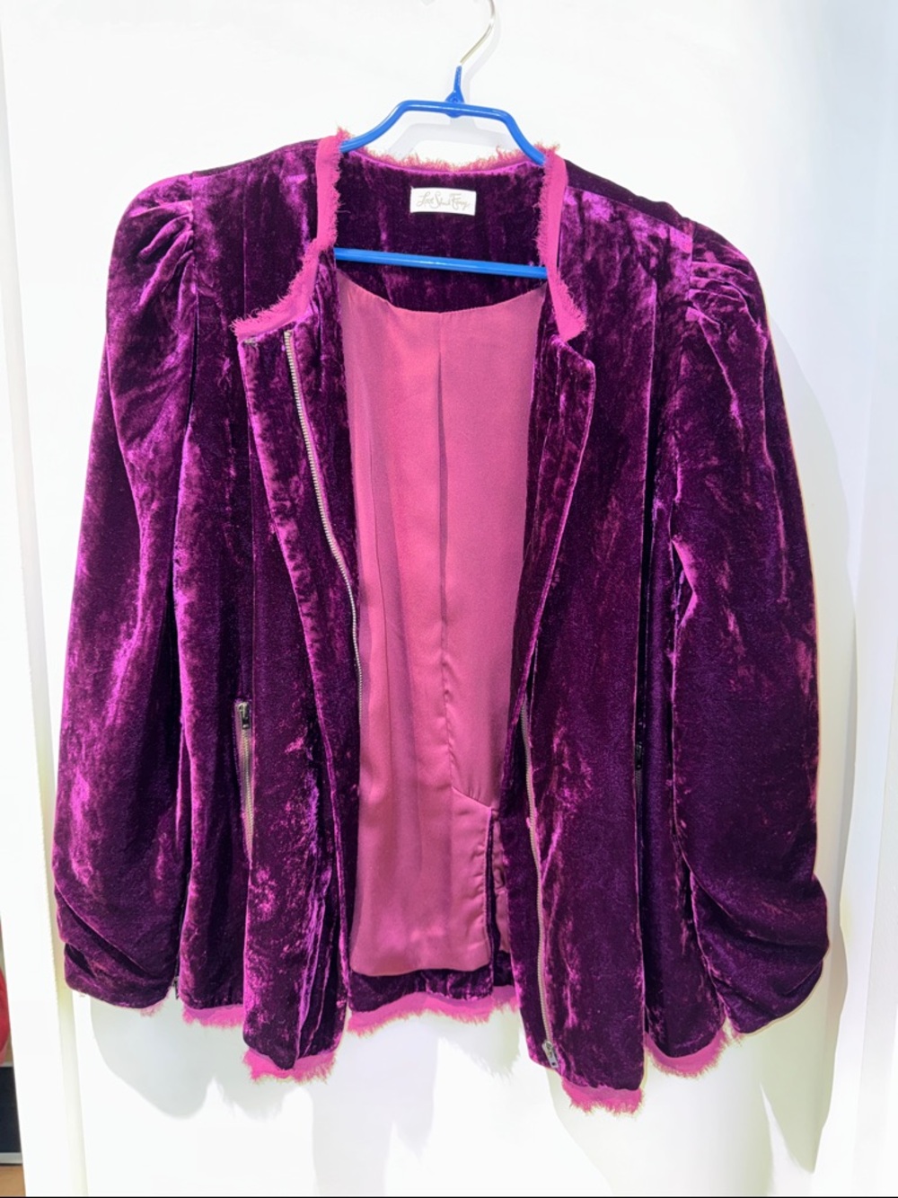 LoveShackFancy Velvet Plum Blazer Jacket